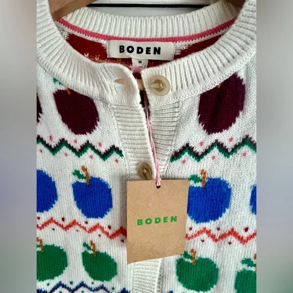 NWT Boden Edie Fair Isle Apple Cardigan - Picture 3 of 5